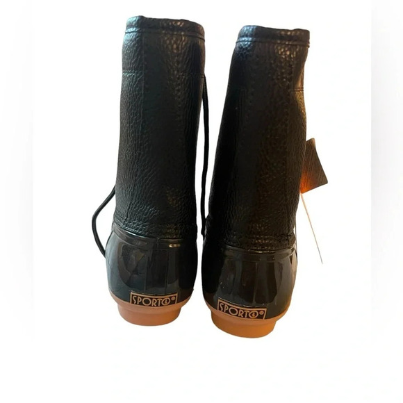 NWT Sporto Dakota Pebble Black Waterproof Thermolite Lace Up Duck Boots 7 - Picture 3 of 4